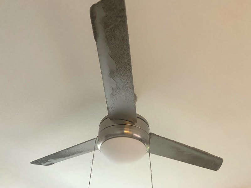 Black dust on ceiling fan